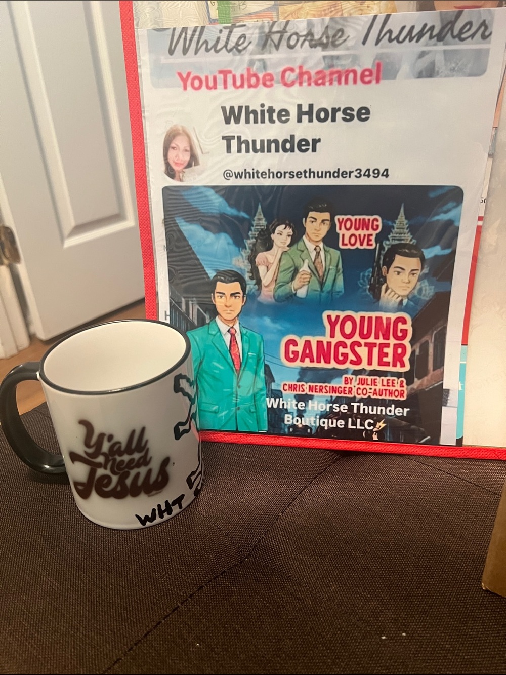 #3189**White and Black 'Y'all Need Jesus' Ceramic Coffee Mug - Picture 8 of 17